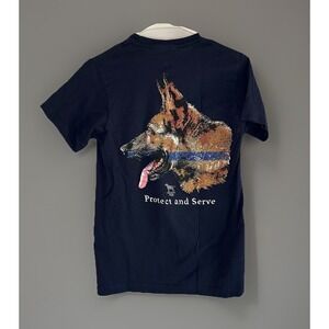American Fido Protect & Serve T-Shirt S Navy Blue‎ German Shepherd Dog